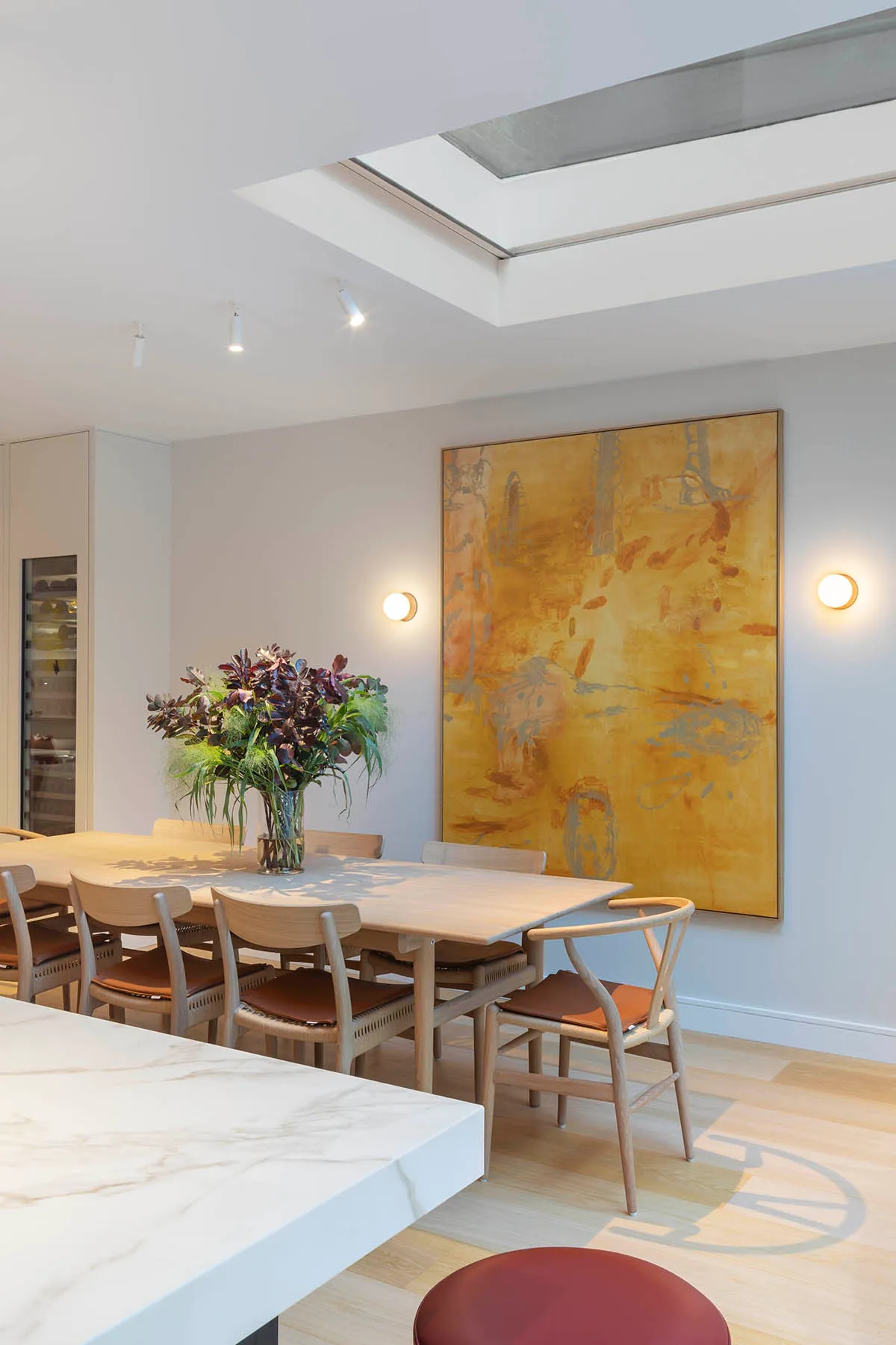 Dining area under the extension rooflight